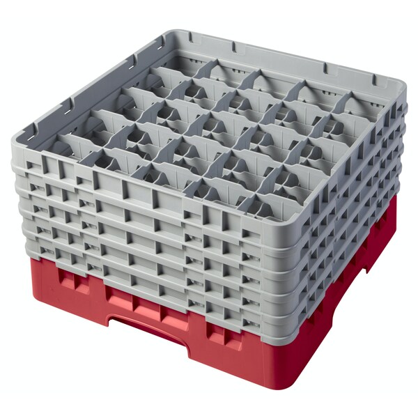 Cambro - Camrack  Glass Rack 25 Compartments 10-1/8" Max. Height Red NSF